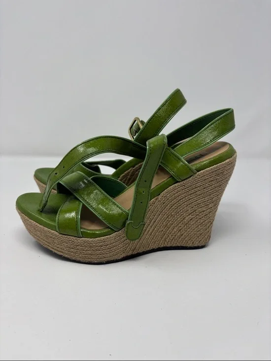 Ugg Green Wedge Sandals with Braided Platform 8 - Picture 3 of 7
